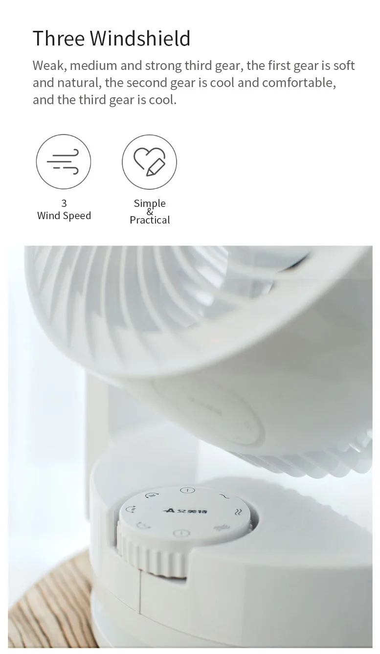 YOUPIN AIRMATE Настольный циркуляционный вентилятор 3-мерный источник воздуха 3 Ветер объем мульти-угол воздуха циркуляционный вентилятор