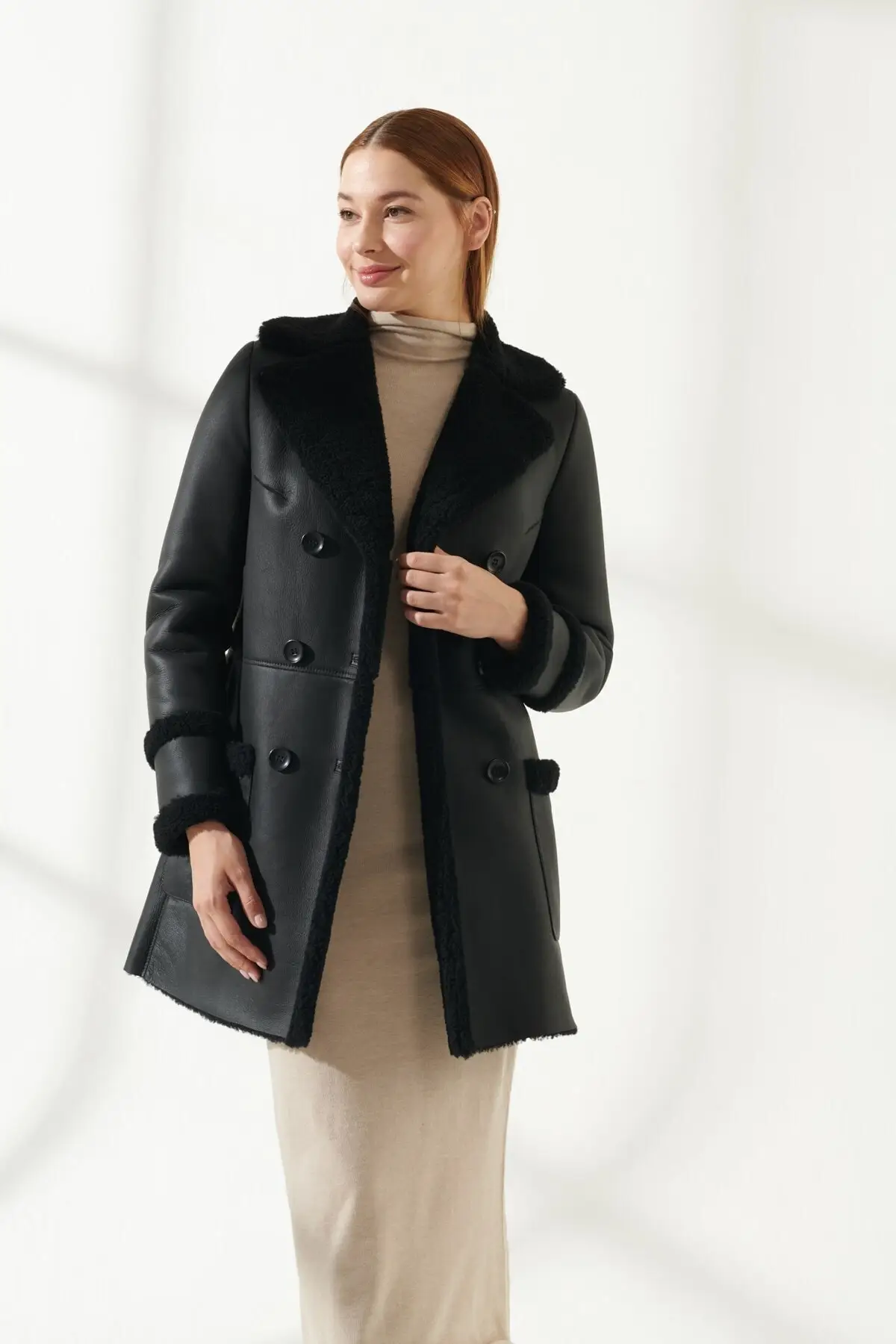 Women's Fur coat Genuine Leather Jacket Winter Warm Coat New Season Design Clothing Products Classic Keeps you Turkiyede Produced |