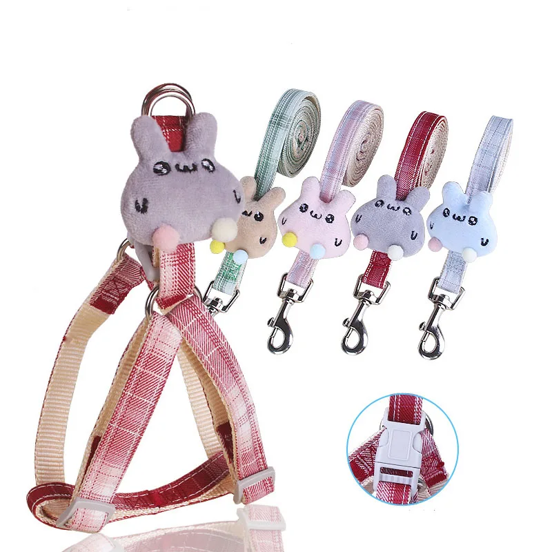 

Adjustable Cute Bunny Chest Back Traction Rope Pet Outdoor Walking For Small Medium Sized Dog Chihuahua Terier Puppy Accessories