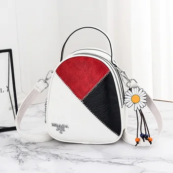 

Women's PU Double Shoulder Strap Bags Trendy One-shoulder Tide Multi-Function Small Bagpack Ladies Backpack