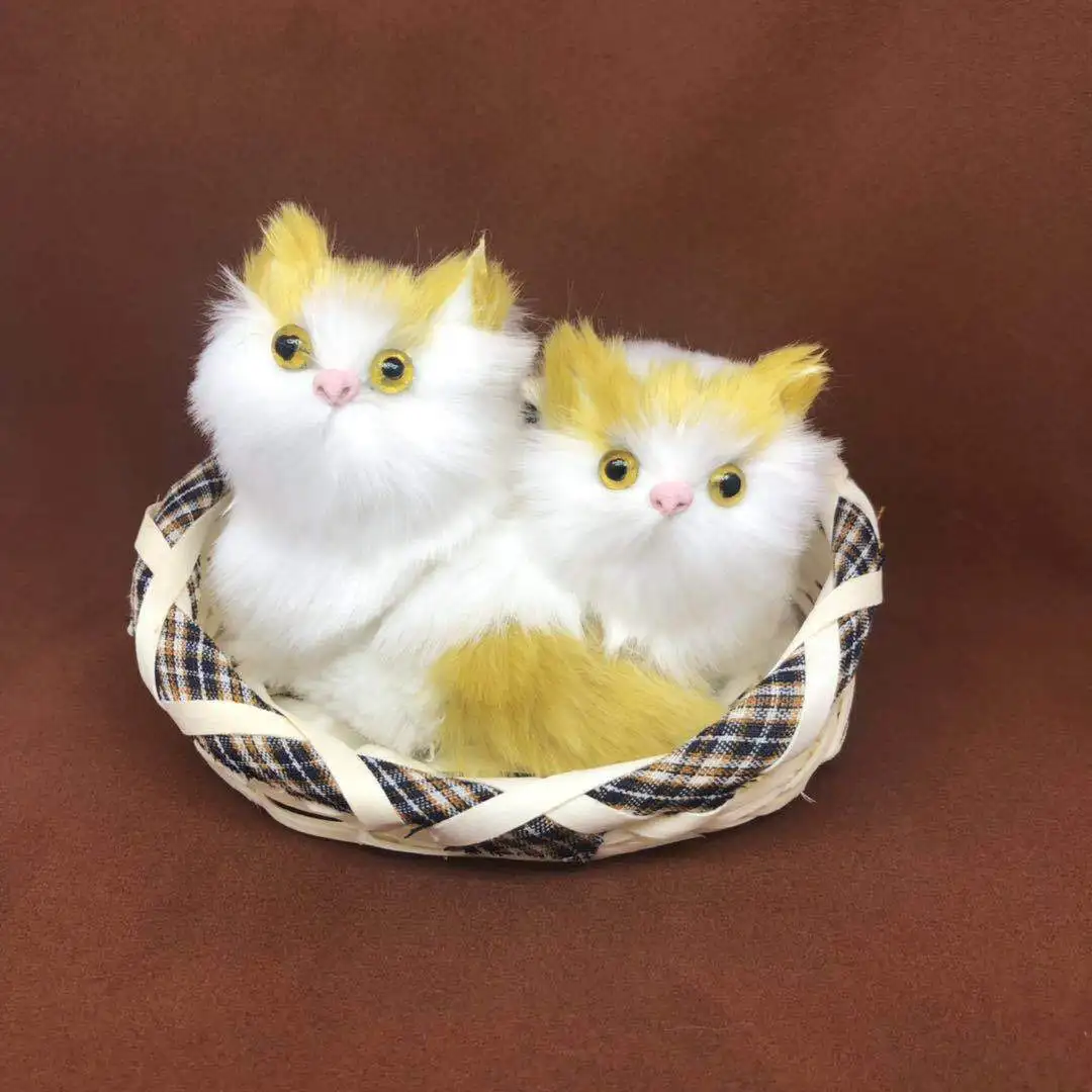 Model Cat Will Call Scenic Area Hot Selling Basket Voice Cat Realistic CHILDREN'S Toy Family Decoration Cute Pet