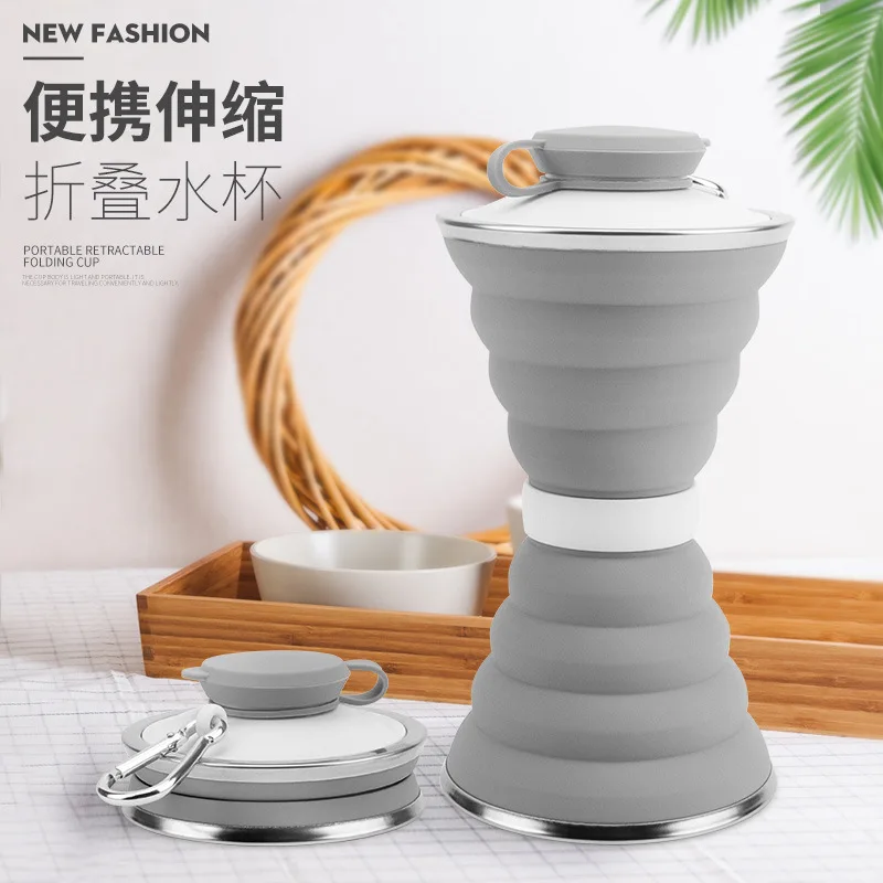 

Folding Bottle Silica Gel Portable Retractable Large-Volume Japan Outdoor Travel Size Boiling Water Multi-functional Compression