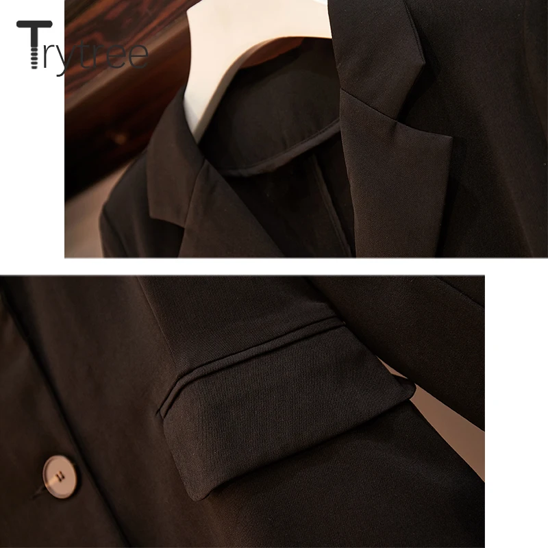 Trytree осенне зимний комплект из двух предметов повседневное однобортное платье в