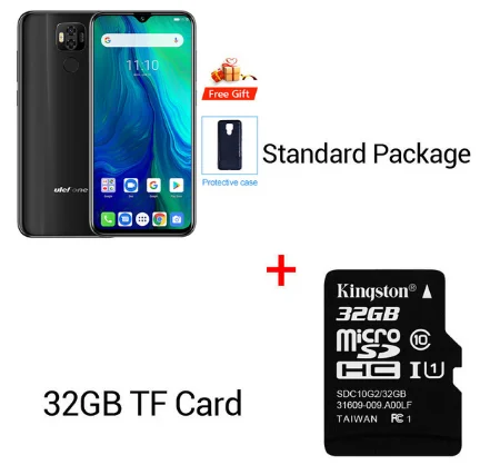 Ulefone power 6 Смартфон Android 9,0 Helio P35 Восьмиядерный 6350 мАч 6," 4 Гб 64 Гб 16 МП распознавание лица NFC 4G LTE Global Mobile P - Цвет: Black N 32GB Card