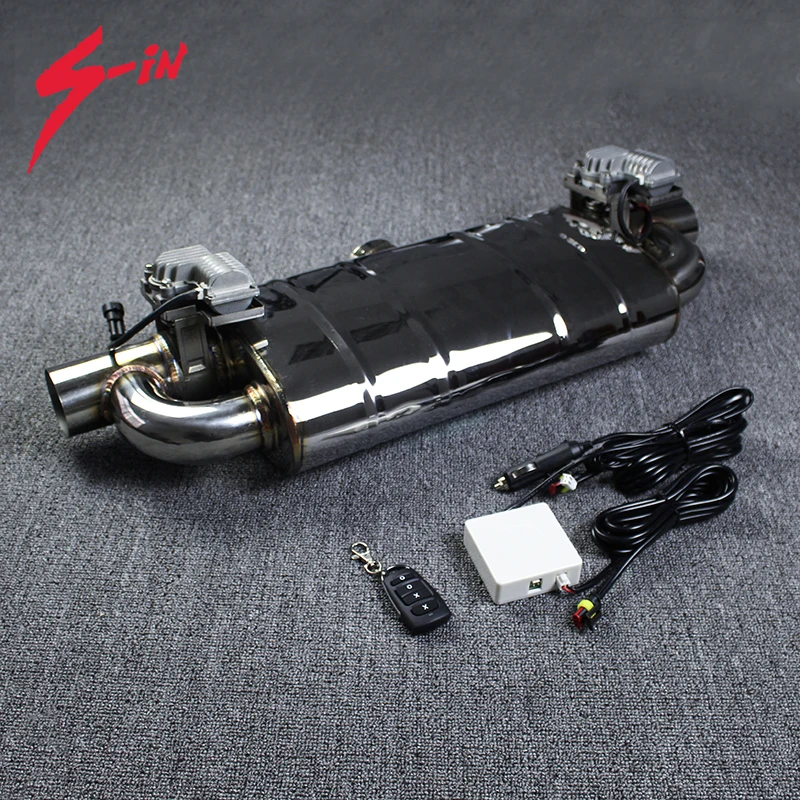 

Electric Valve Muffler 1 inlet 2 outlet Electric Exhaust Cutout Valve 63mm Remote Control Sounds Mufflers