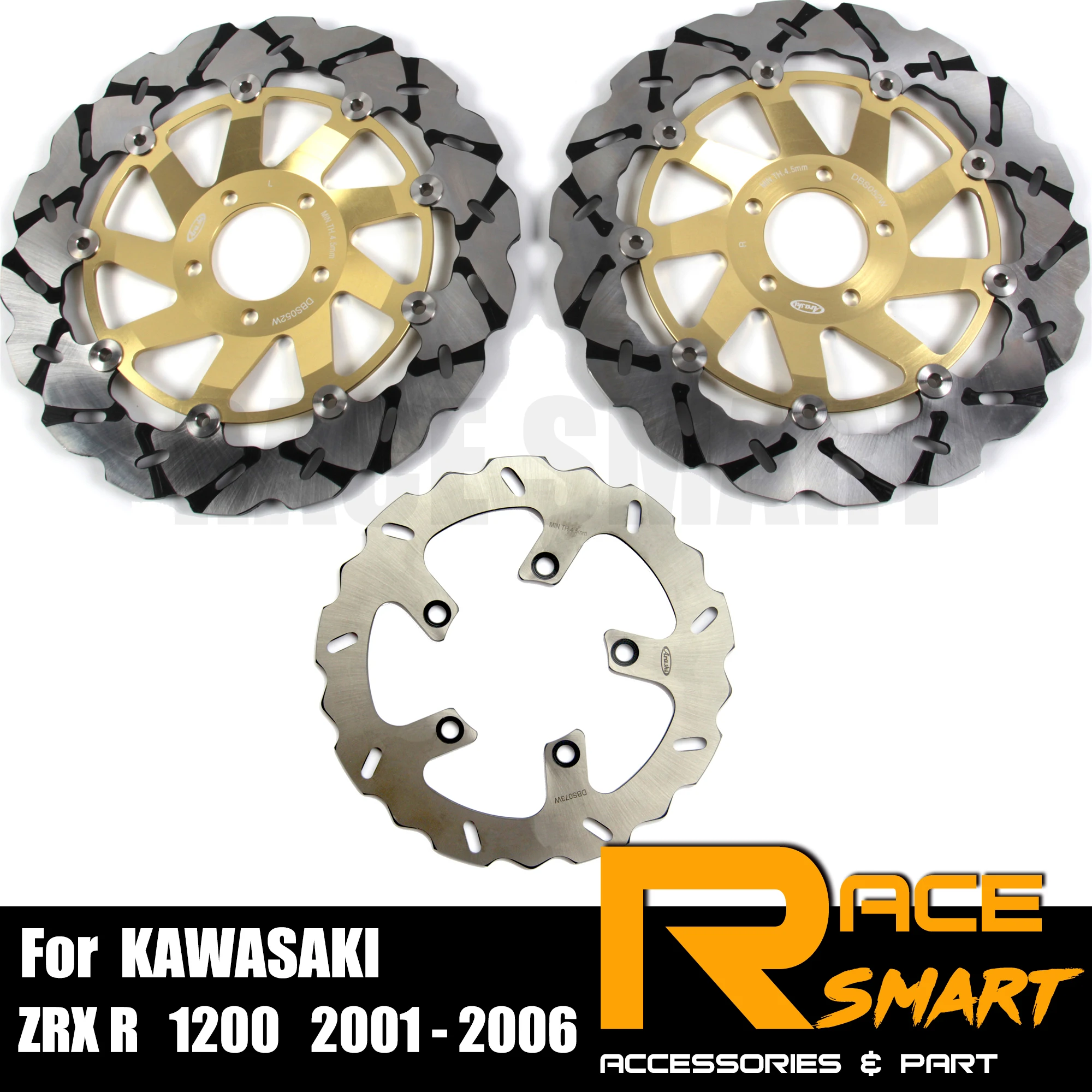 Мотоцикл с ЧПУ передние и задние тормозные диски для KAWASAKI ZRX R 1200 2001-2006 плавающие мотоциклы тормозные диски ZRX 1200R 2005