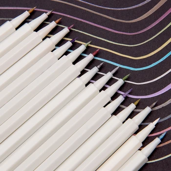 

15/20/30 Colors Metallic Marker Pen Soft Art Marker Brush Pen Set DIY Scrapbooking Crafts For Stationery Drawing Design Supplies
