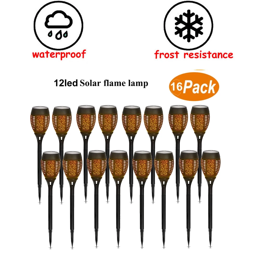 

2-8pcs Solar 96 LED Flame Lamp Waterproof Lawn Dancing Flicker Torch Lights Garden Light Outdoor Garden Path Decoration Landscap