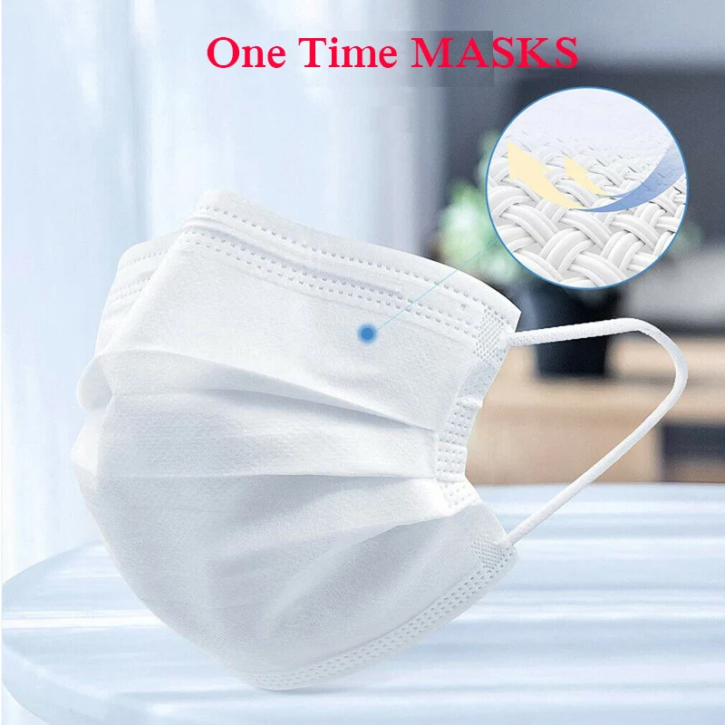 

3layer mask 50pcs white high quality face mask protective anti-virus masks dustproof breathing Mask for Adults and Children