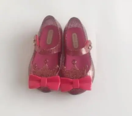 Mini Melissa/ прозрачные сандалии; вечерние туфли для танцев; сандалии с короной; сандалии принцессы с открытым носком для девочек; удобная обувь melissa - Цвет: Небесно-голубой