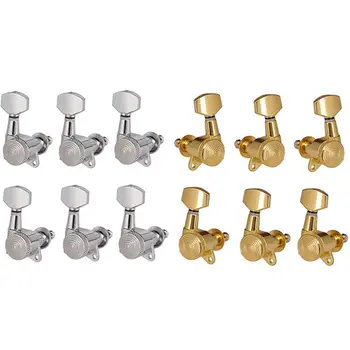 

2 Set Locked String Tuning Pegs Key Tuners Machine Heads for Acoustic Electric Guitar Lock-3R3L & 6R