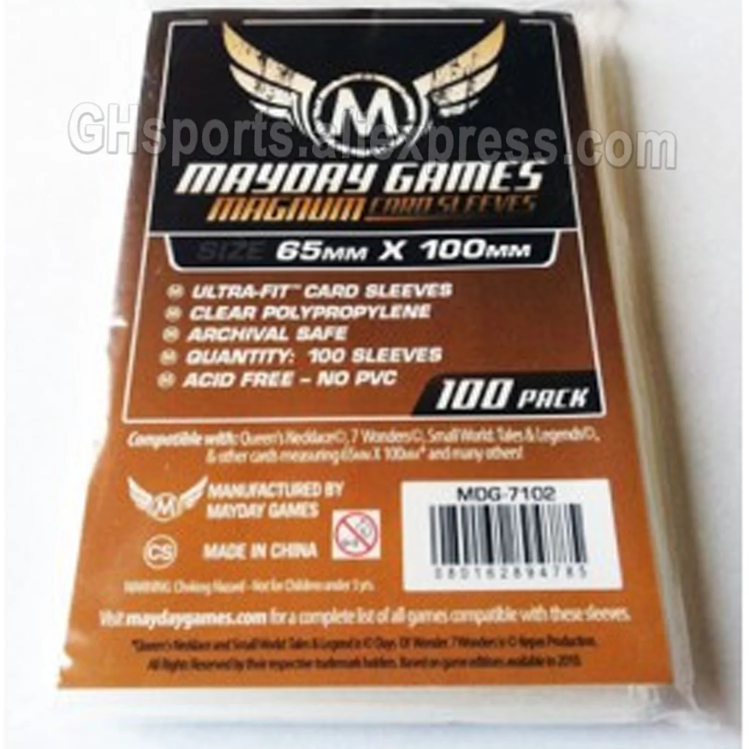 

2 Packs/lot Mayday Games for 65*100mm Card Protector Seven Wonders Board Game Card Game Sleeve For 7 Wonders 7102