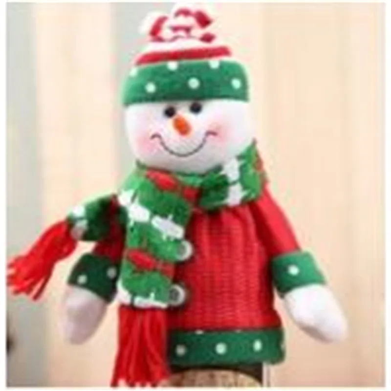 V Snowman 2 Красная рождественская бутылка вина Обложка сумки рождественские украшения для обеденного стола вечерние Декор Санта-Клаус набор с бутылкой шампанского держатель сумки подарки - Цвет: V Snowman 2