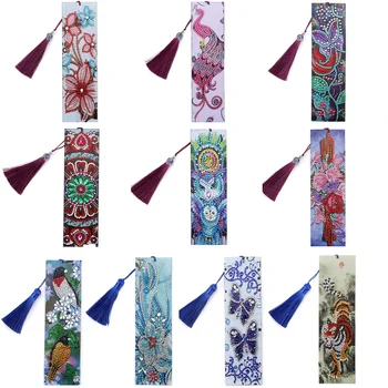 

5D Diamond Painting Exquisite Butterfly Leather Bookmarks Tassel Bookmarks Special Shaped Diamond Embroidery Craft decoration
