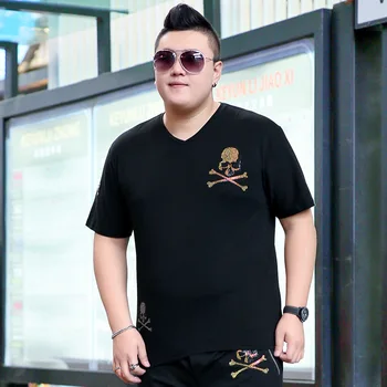 

Plus size men's plus size plus size short-sleeved t-shirt fat guy young fat boy oversized popular half-sleeved t-shirt