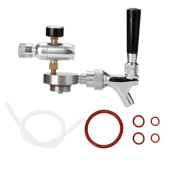 

Portable Stainless Steel Mini Beer Spear with Adjustable Tap with CO2 Injector for 2L 3.6L 5L Beer Growler Keg