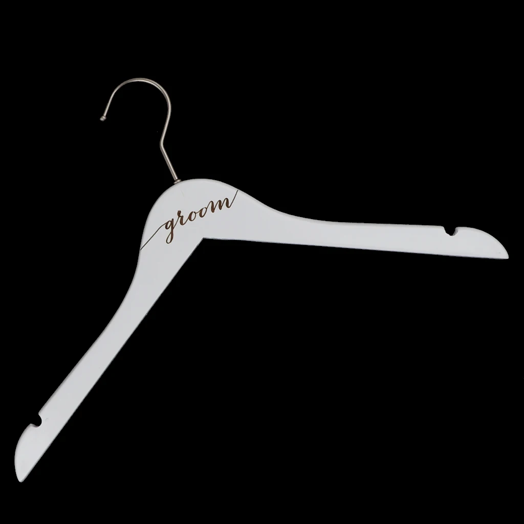 Pure Love Handmade Simple White Wooden Wedding Dress Hanger Bridal Gown Hanger
