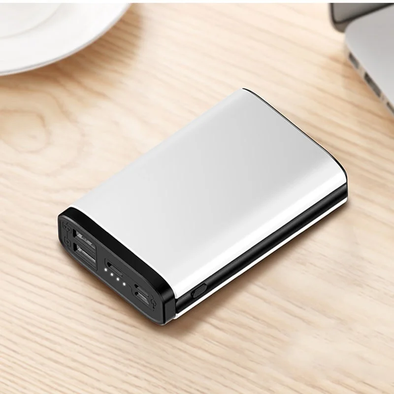 Внешний аккумулятор 10000 мАч, два USB внешних аккумулятора, двусторонняя быстрая зарядка, внешний аккумулятор, мобильное зарядное устройство, маленькая и изысканная батарея