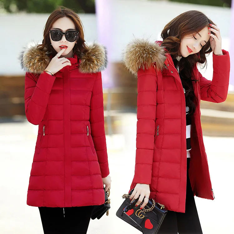 

2018 Winter New Style Korean-style Fashion Mid-length Cotton-padded Clothes Women's down Jacket Cotton-padded Clothes Coat Whole