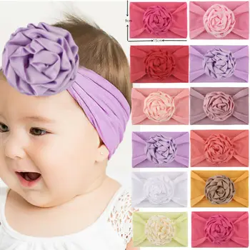 

PUDCOCO New Toddler Girls Baby Turban Solid Headband Hair Band Bow Accessories Headwear