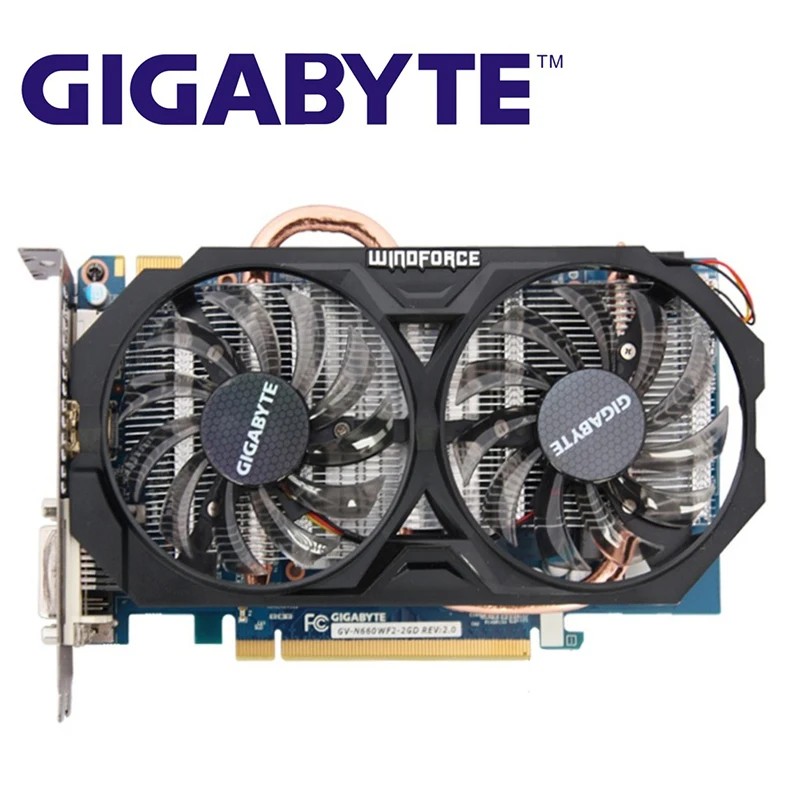 Видеокарты GIGABYTE GV-N660WF2-2GD 192Bit GDDR5 GTX660 N660 Rev.2.0 видеокарта для nVIDIA Geforce GTX660 Hdmi Dvi