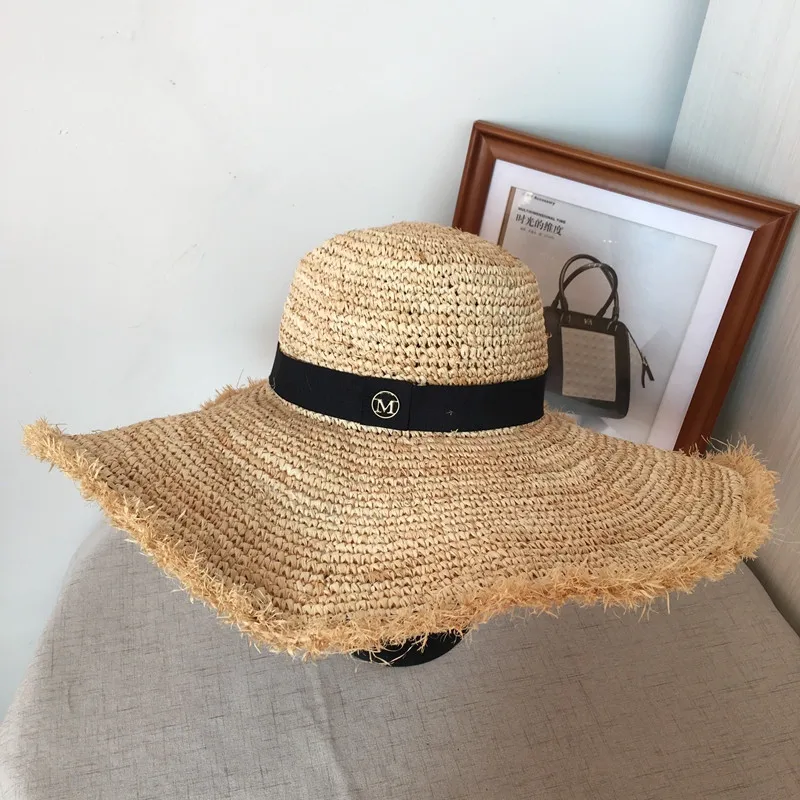 Han edition lafite grass пляжная шляпа женская летняя пляжная шляпа от солнца м с широкими полями для отдыха и путешествий соломенная шляпа Bowknot