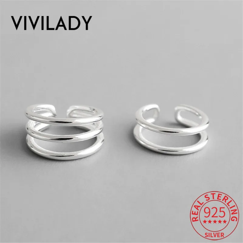 VIVILADY, многослойные серьги без ушей, унисекс, 925 пробы, серебро, для женщин и мужчин, клипсы, минималистичный стиль, круглые ювелирные изделия, Brincos