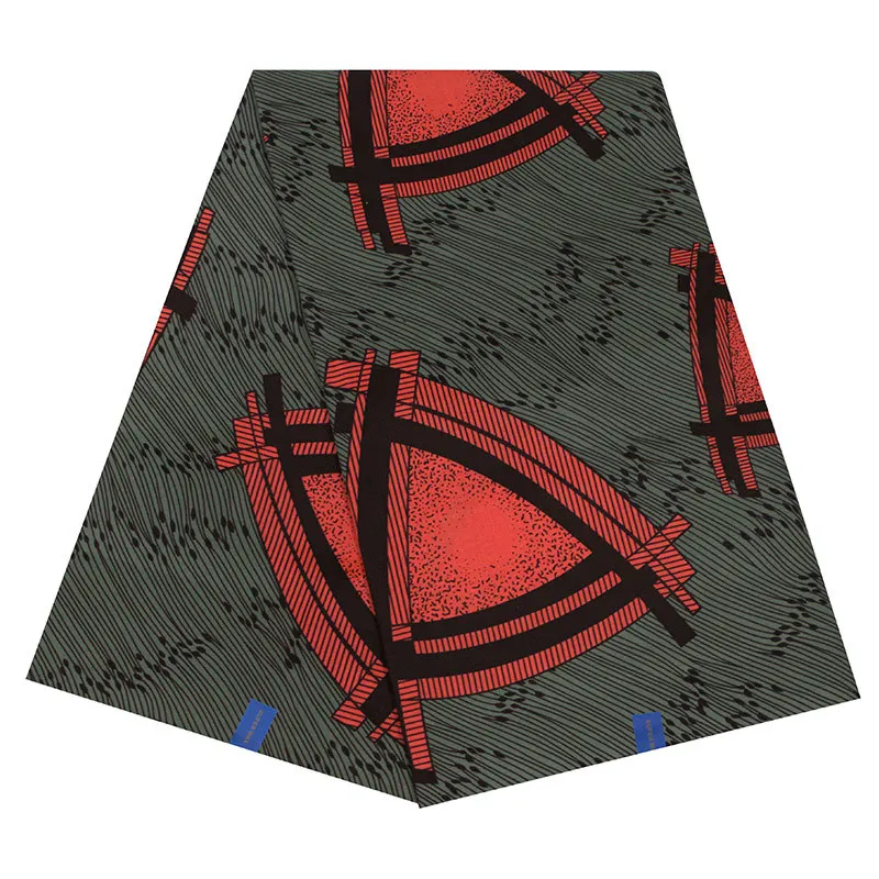 

100% Polyester Red Triangle Printed Fabric New Fashion Design African Dutch Wax African Hollandais Real Wax fabric