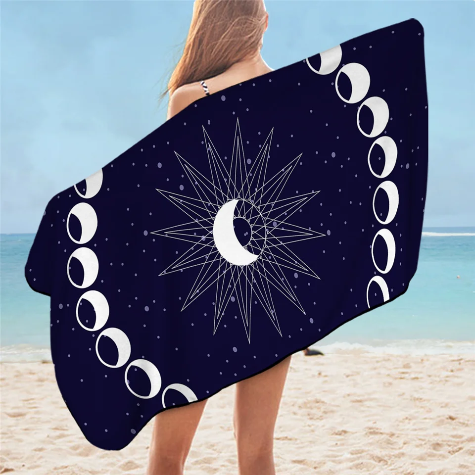 2 Постельное белье Outlet Moon Eclipse меняющееся банное полотенце с рисунком галактики пляжное полотенце из микрофибры 3D пейзаж йога коврик Салфетка 75 см x 150 см - Цвет: 2