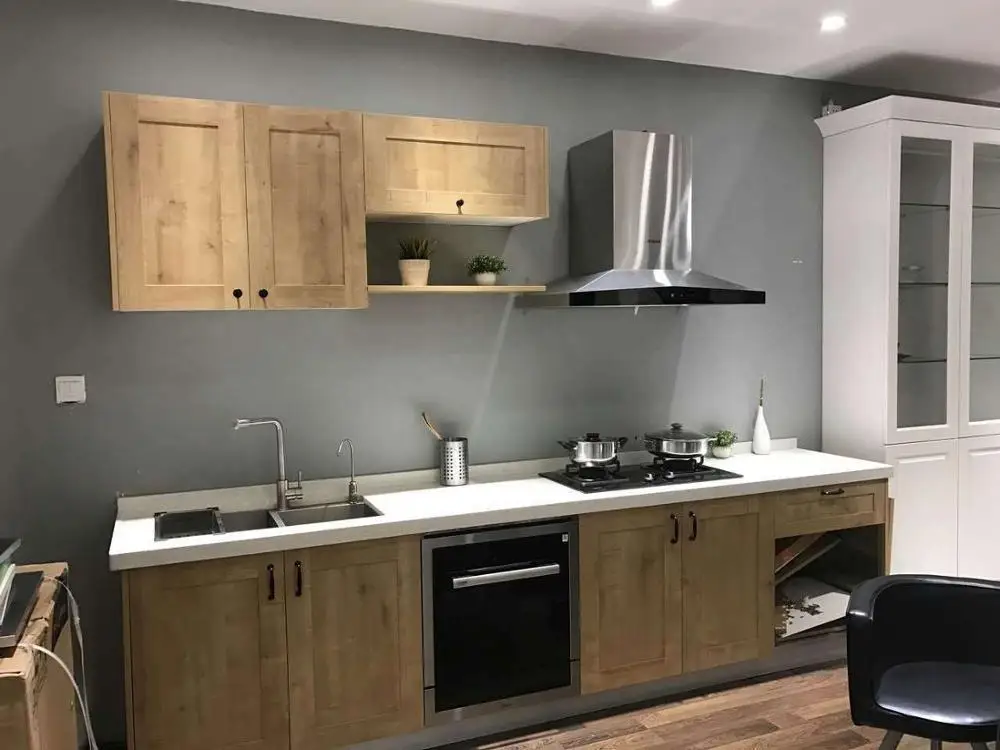 

2020 Latest styles kitchen cabinet furniture China Manufacture Modern Design Wooden Kitchen Cabinet Blum Hardware
