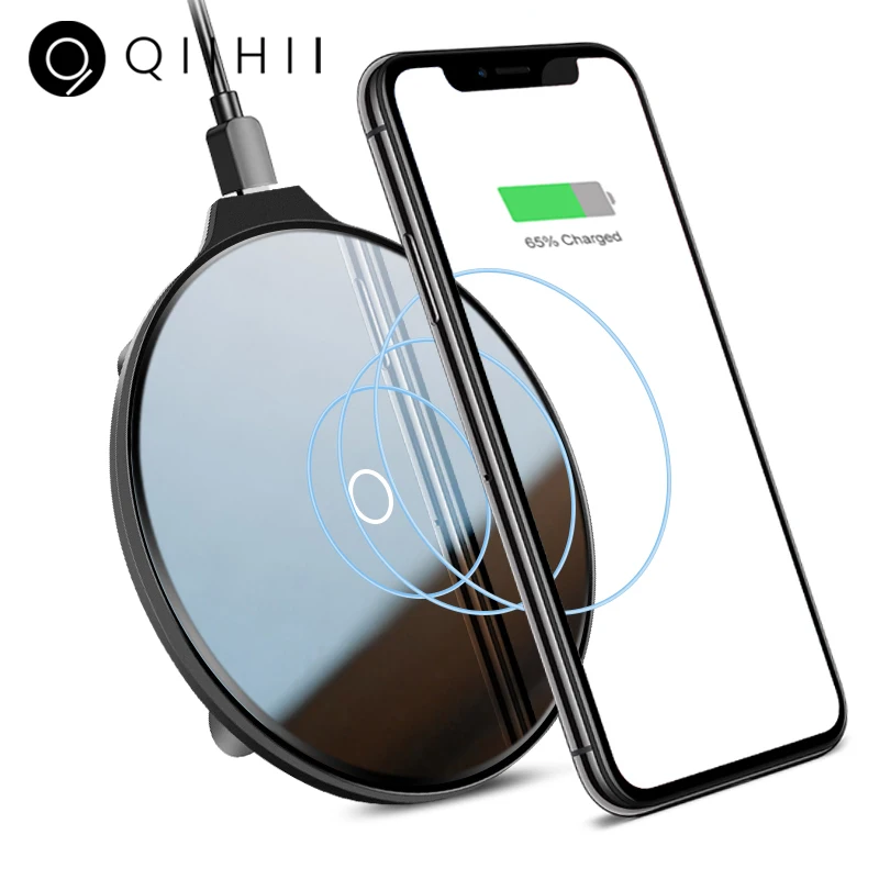 QIIHII 5W Qi Беспроводное зарядное устройство для iphone 7 8 X беспроводное быстрое samsung S8 S9