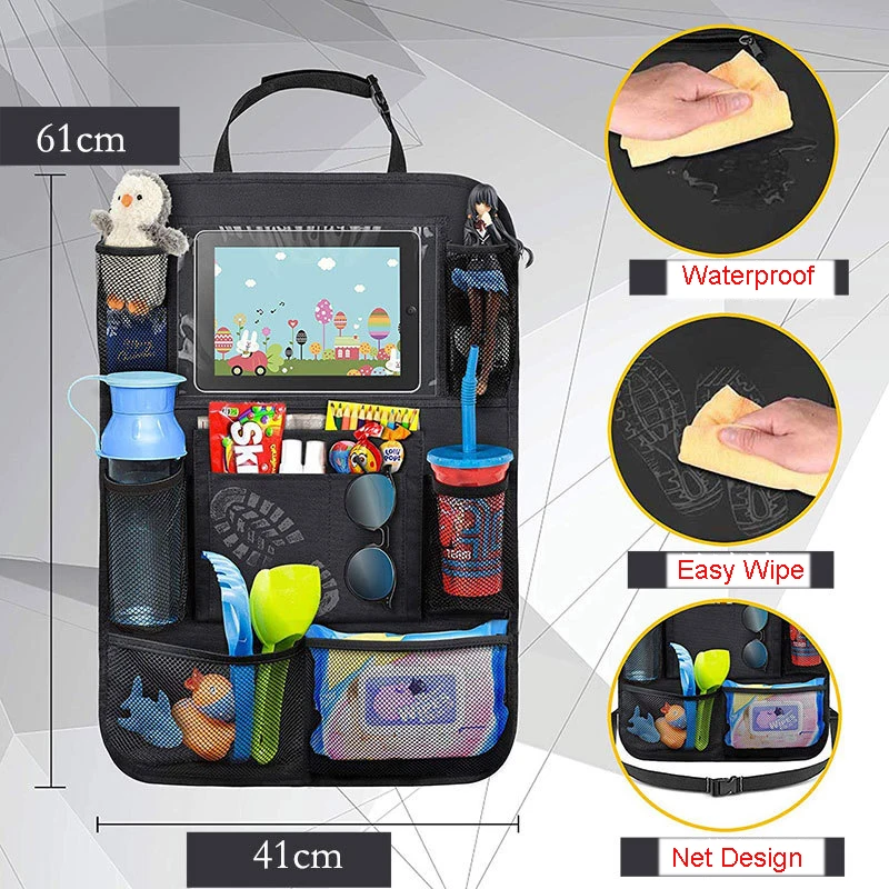 Car Organizer Multi-Pocket Car Auto Phone Pocket Pouch Car Back Seat Organizer Protector Hanging Storage Bag