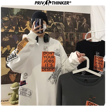 

Privathinker Men's Patchwork Autumn Spring Swetshirts Men 2020 Harajuku Fashion Clothing Male O-Neck Long Sleeve Hoodie Oversize