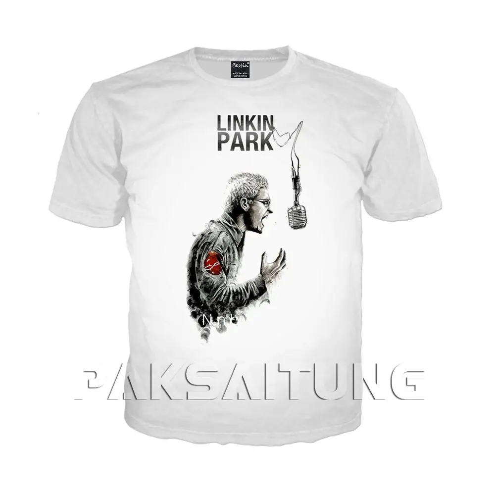 PAKSAITUNG/новая футболка с 3D принтом Linkin Park Честер Беннингтон Рэппер толстовки