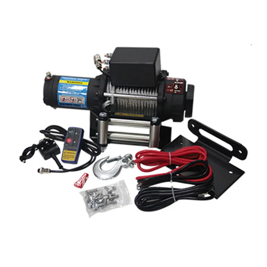 

12V/24V 4500lb Multifunctional Electric Winch With Wireless Remote and Control Overload Protection Electric Car Winch 6m/Min