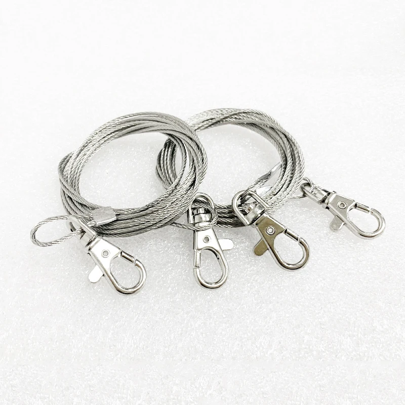 

2pcs 2.5m 304 Stainless Steel Wire Rope dia1.5mm with Hooks Soft Fishing Lifting Cable DIY Panel Light Slim light Ceiling lamp