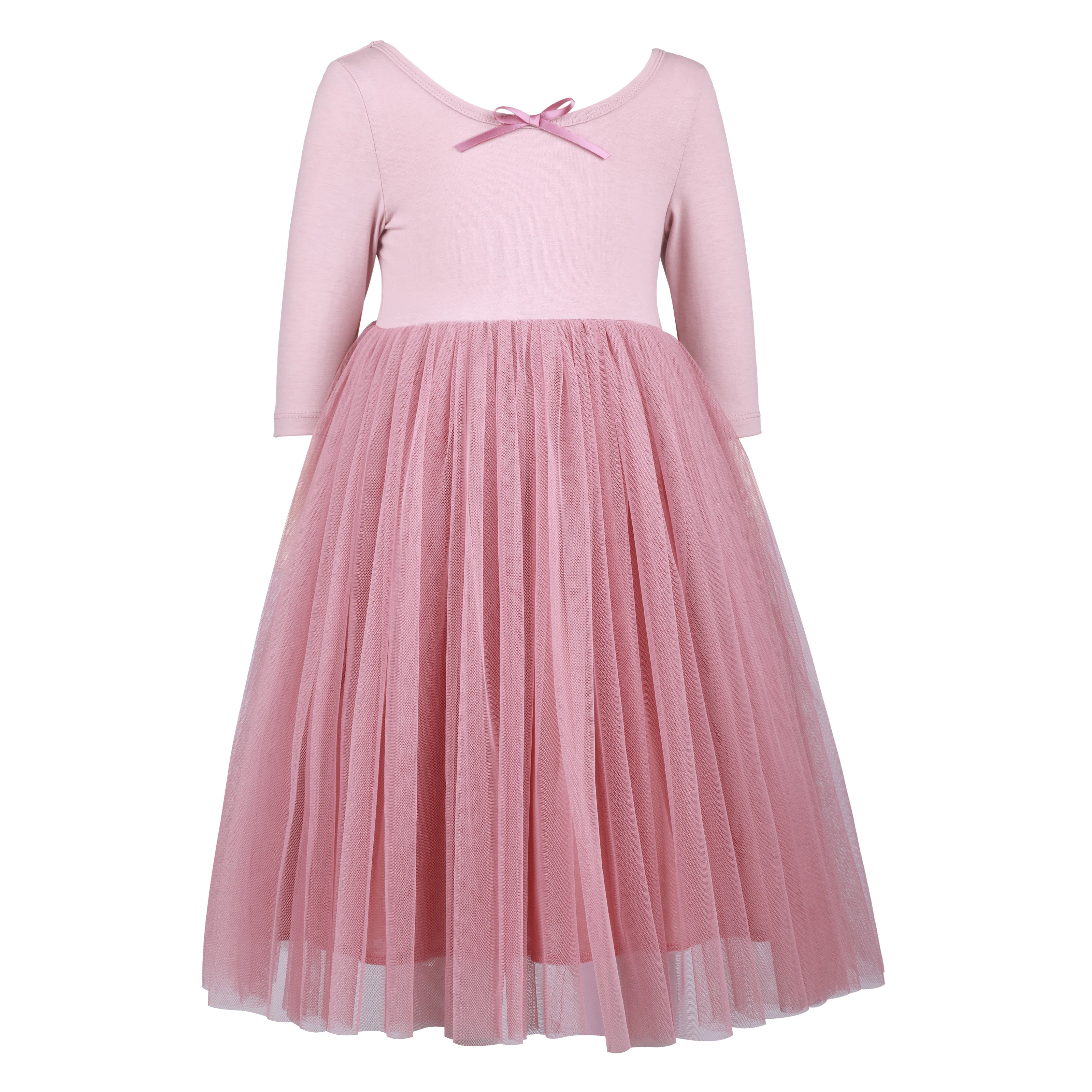 Flofallzique/платья с длинными рукавами для маленьких девочек; с маленьким бантом спереди и сзади; с крестиком; одежда для рождественской вечеринки; одежда для малышей