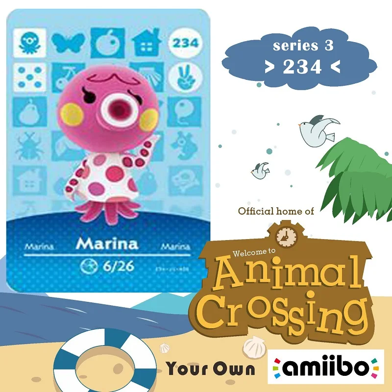 

234 Marina Amiibo Card Animal Crossing Series Animal Crossing New Horizons Amiibo Card Work for Ns Switch Games Nfc Card