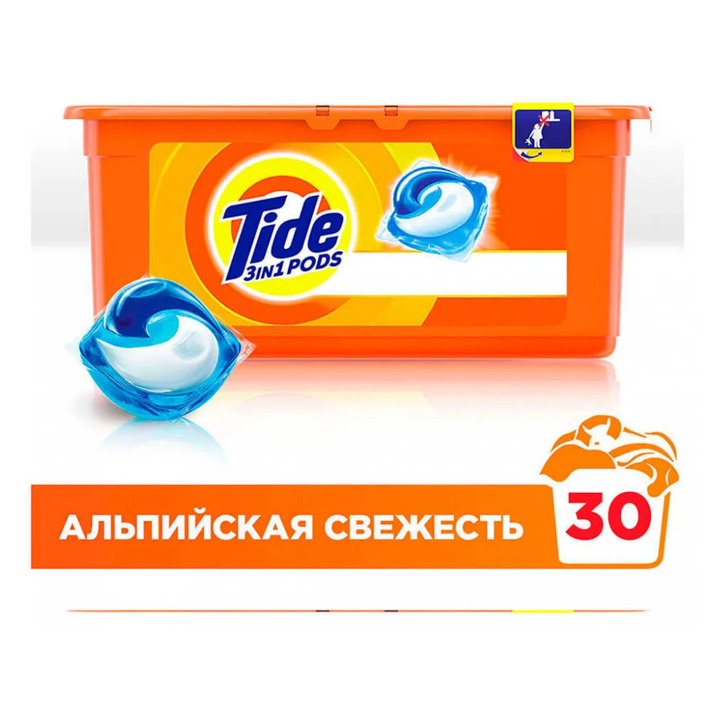 Капсулы для стирки 3в1 «Альпийская Свежесть» Tide, 30 шт