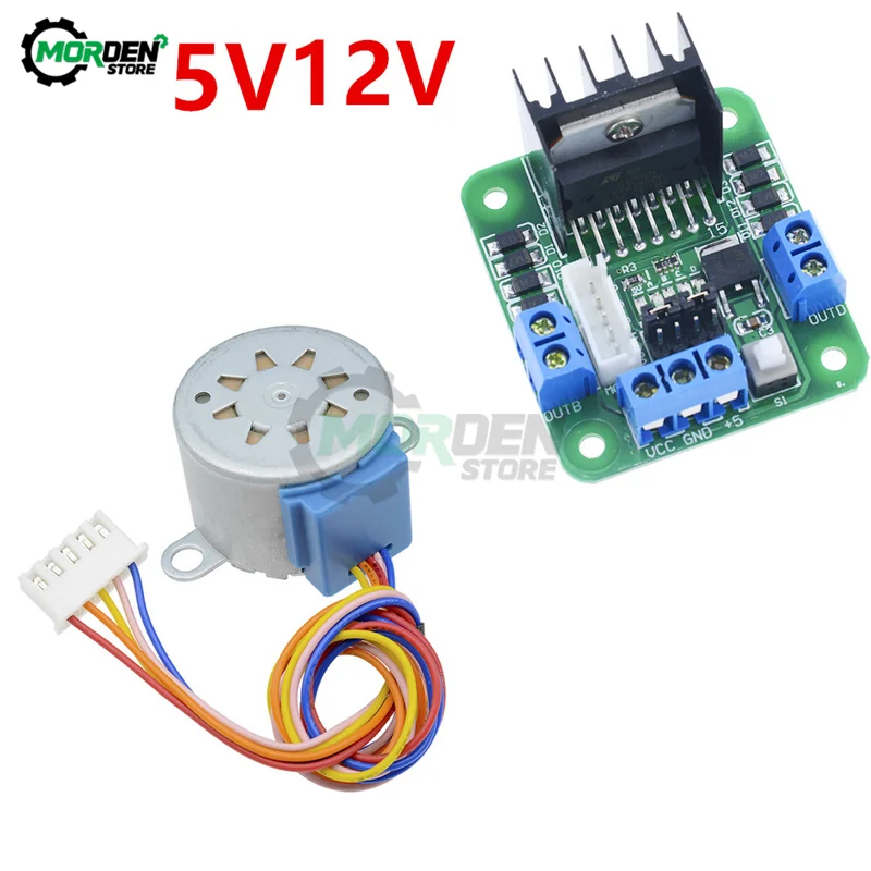 28BYJ-48 5V 12V Reduction Gear Stepper Motor + L298N DC Stepper Motor Driver Controller 4 Phase Step for Arduino