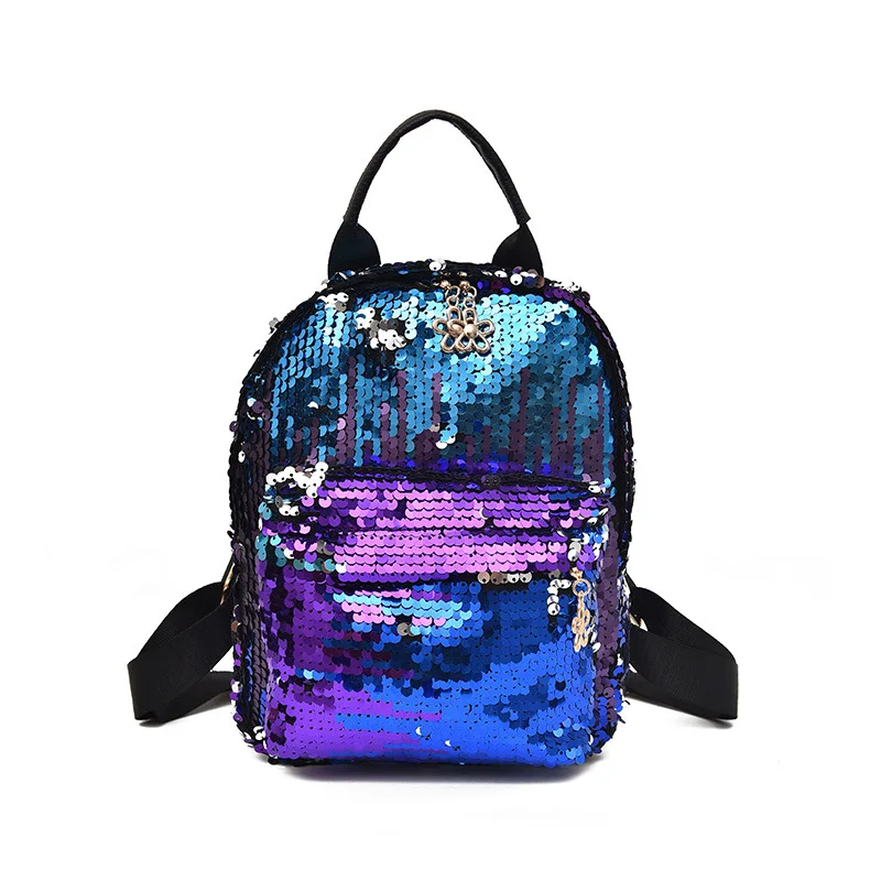 

2018 New Style WOMEN'S Bag Street Fashion Sequin Backpack School Bag Women's Korean-style Harajuku Ulzzang Travel Bag
