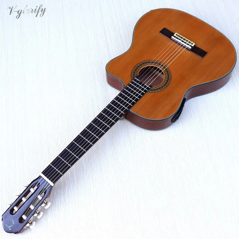 Высококачественная классическая гитара из цельного дерева - Цвет: model1 guitar withEQ
