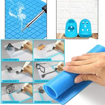 

2PCS 3D Printing Pen Silicone Mat Doodle Pad with Finger Caps for 3D Pens Drawing Tools for Kids and 3D Pen Artists