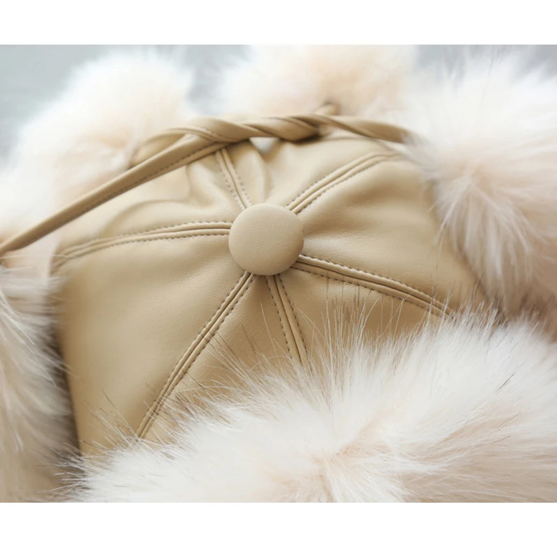 Dollplus,, стиль, Детская меховая шапка, женская, русская зима, лыжная шапка, шапки, зимние, для девочек и мальчиков, меховая шапка-бомбер, детские шапки
