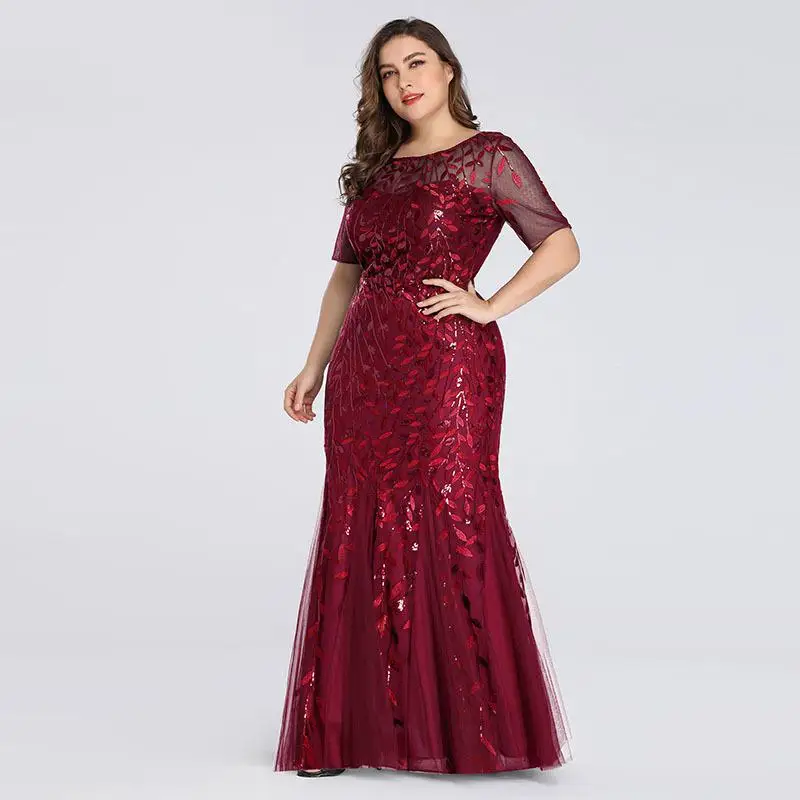 wine red Женское платье с блестками размера d 9XL, блестящие вечерние платья с металлическим блеском, роскошное Элегантное длинное женское платье в сеточку большого размера - Цвет: wine red