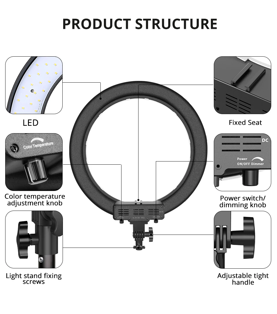  Travor RL-18A BiColor Dimmable ring light 55w with carry bag 512pcs led beads photography ringlight - 32917699403