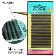 

IGUIONSS NEW W Shape Eyelash Extensions 3D Premade Volume Fan Lashes Comfortable New Faux Mink Volume Lashes Natural Eyelash