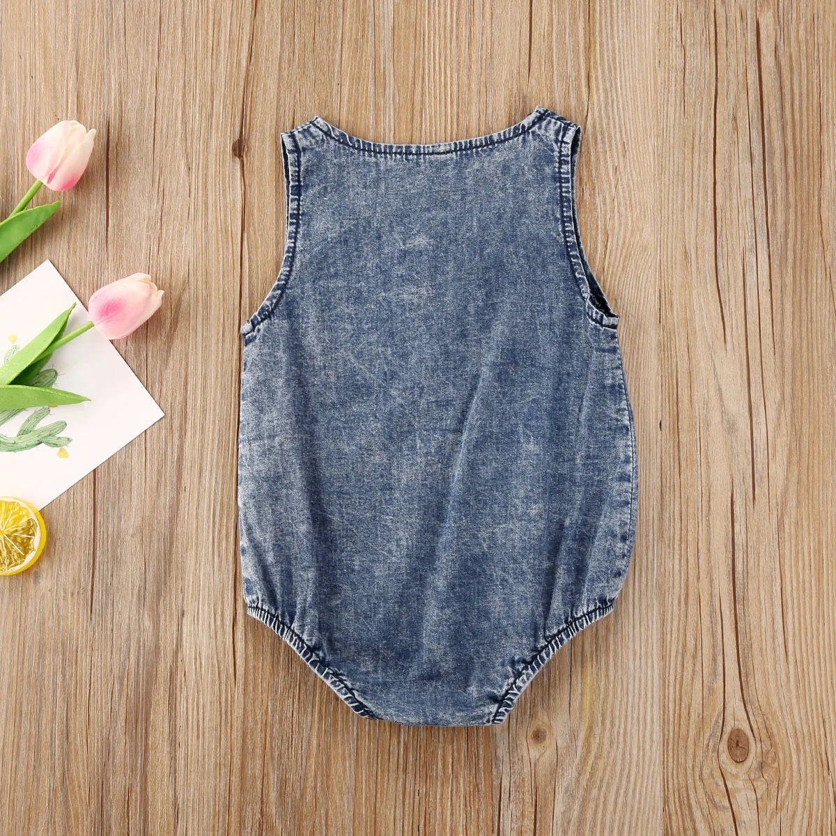 Baby Denim Sleeveless Romper 5