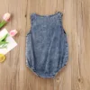 Citgeett Summer Denim Rompers Toddler Newborn Baby Boys Girls Sleeveless Button Pocket Rompers Jumpsuits One-piece Casual Outfit 5
