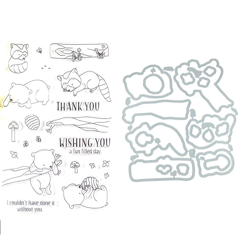 

Bear on tree Transparent Clear Stamps / Silicone stamp/coordinating die for DIY scrapbooks photo album/Card Making